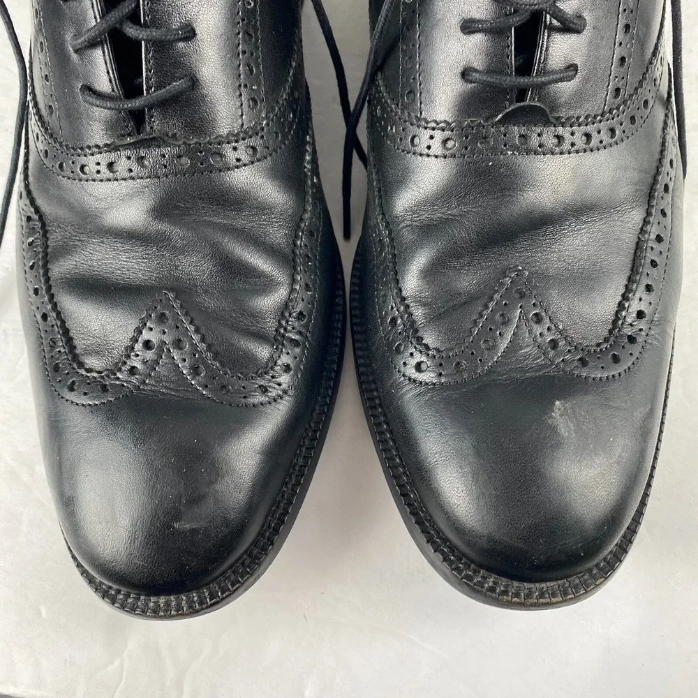 Cole Haan Men's Williams Wingtip Oxford‎ Black Leather Lace Up Shoes Size 9.5 M